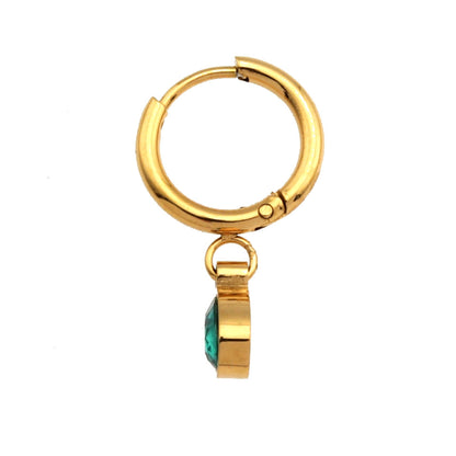 WINNIE Boucles d'oreilles cristal émeraude serti