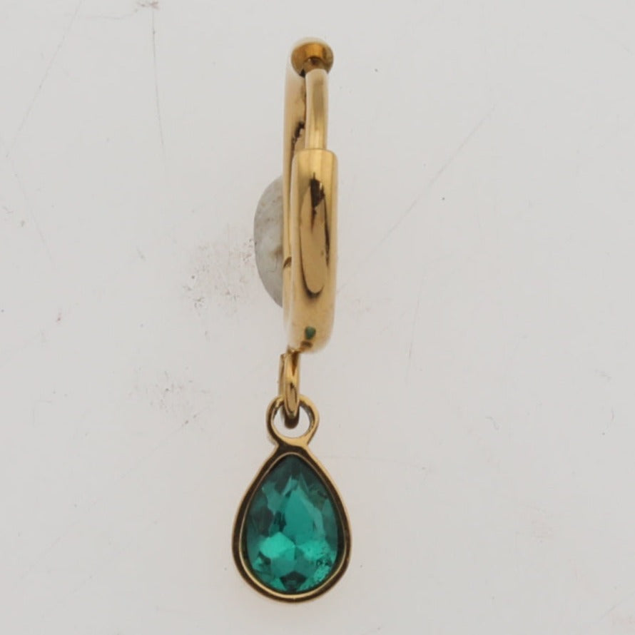 WINNIE Boucles d'oreilles cristal émeraude serti