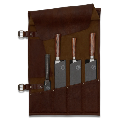 WITLOFT - Rangement de couteaux en cuir fait main (5 compartiments)