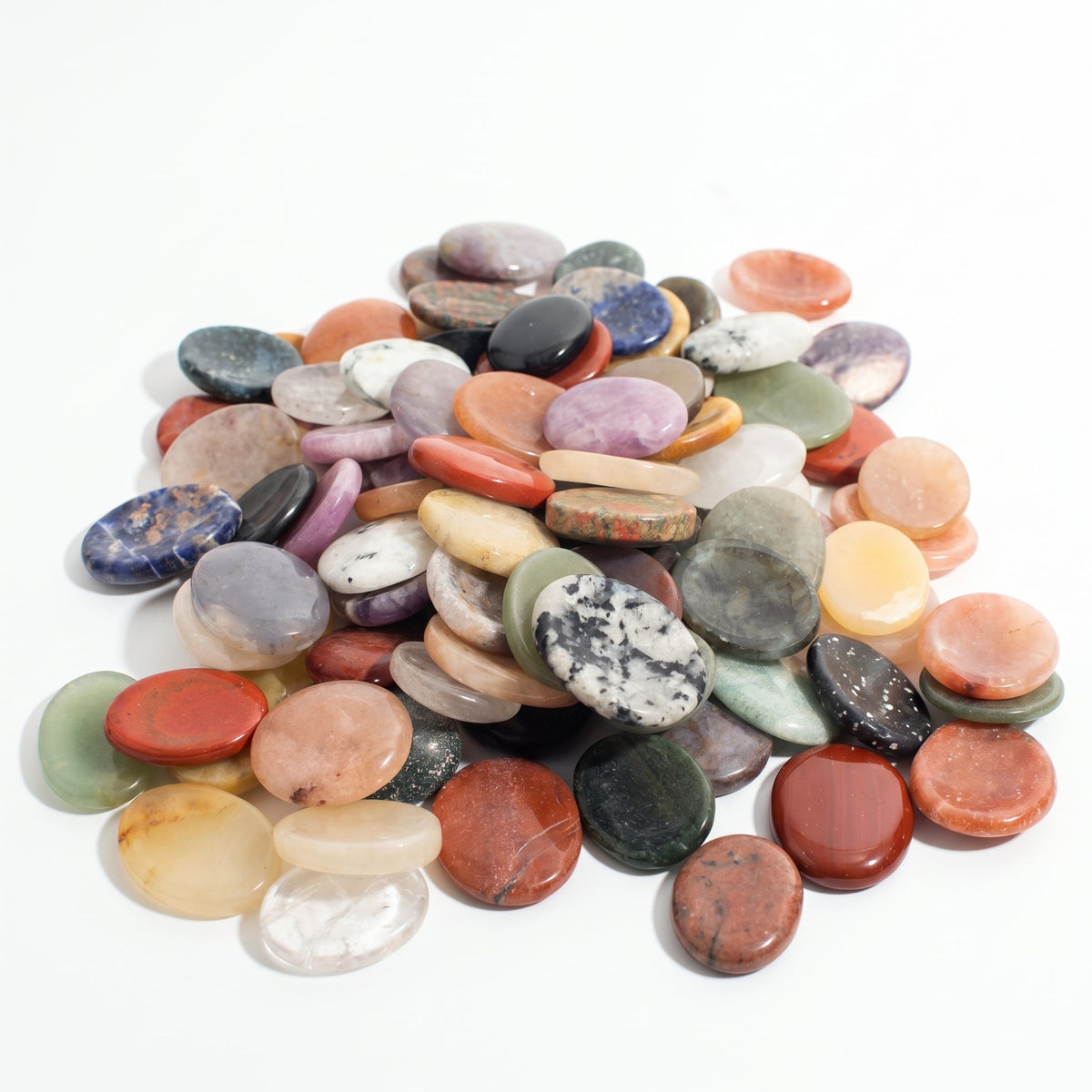 Mixed Stone Worry Stones - 100 Pack