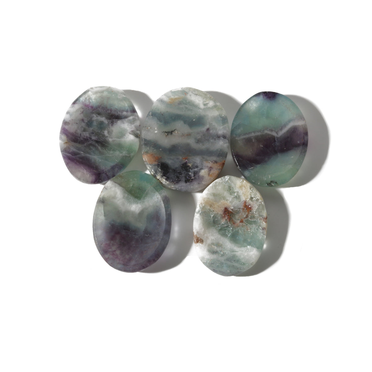 Fluorite Purple & Green Worry Stone - Pack of 5