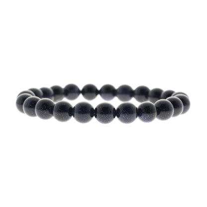Goldstone Blue Round Bracelet (Synthetic)