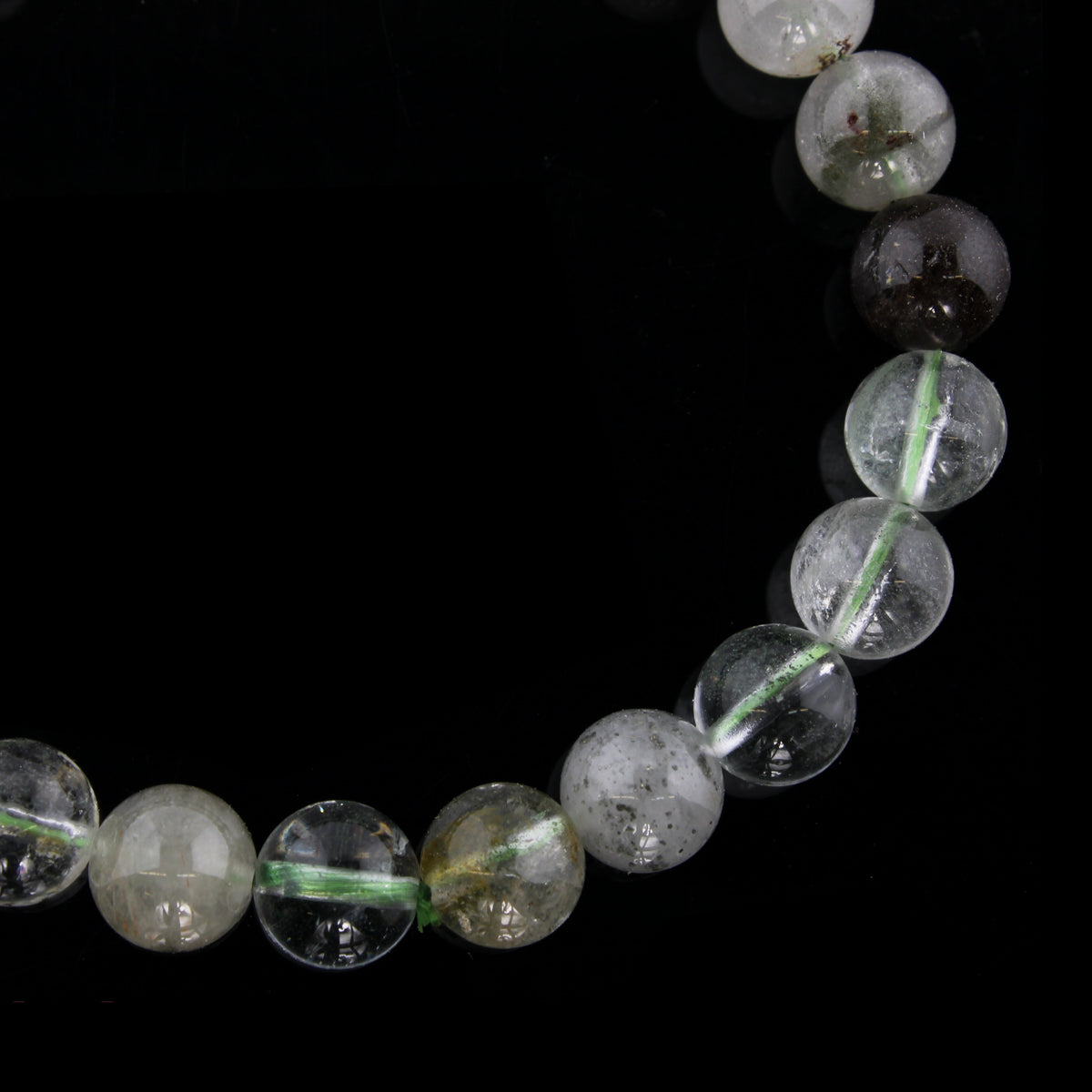 Phantom Quartz Green Round Bracelet - 8mm