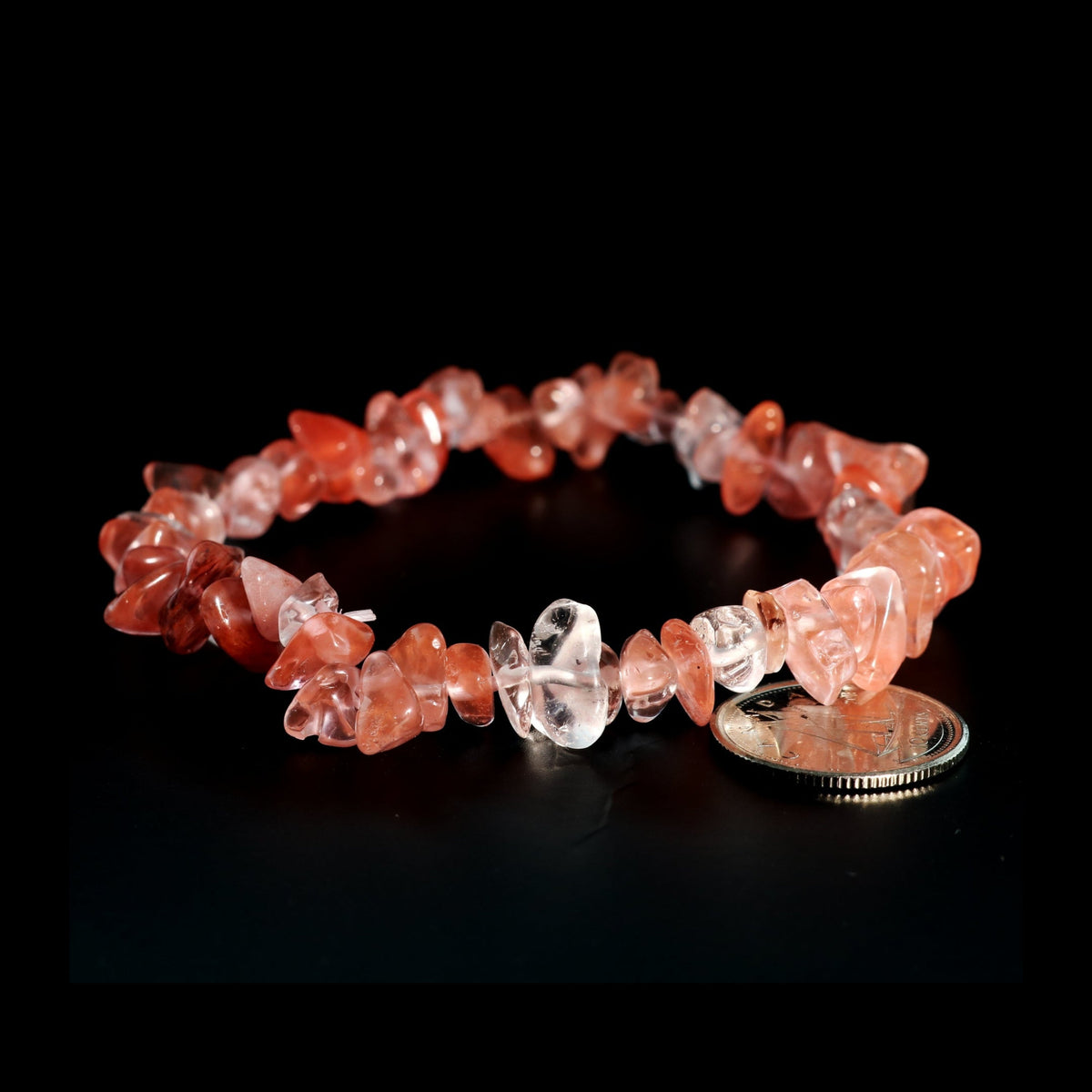 Cherry Quartz Chip Bracelet (Enhanced)