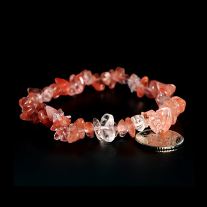 Cherry Quartz Chip Bracelet (Enhanced)