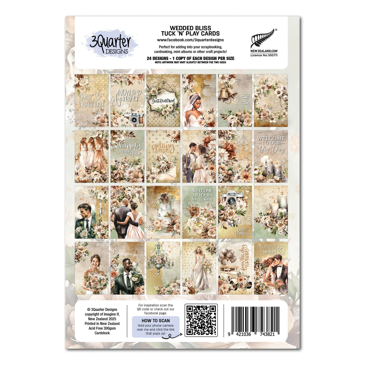 3Quarter Designs Wedded Bliss - Tuck N Play Cards