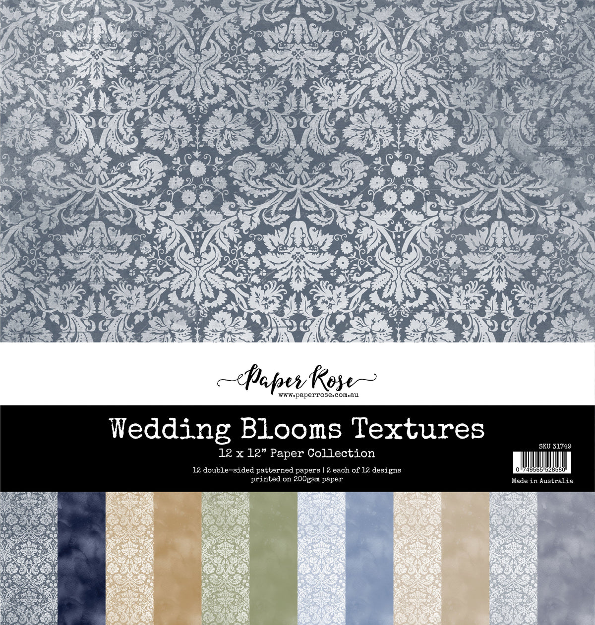 Collection de papiers 30x30 cm Textures Fleurs de Mariage 31749