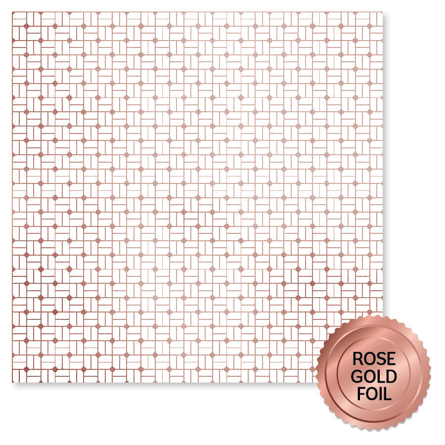 Collection de papiers Feuille d'Or Rose Mariage Joie 30x30 cm 34557