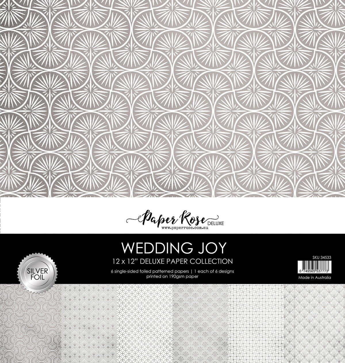 Wedding Joy Foil Silver 12x12 Paper Collection 34533