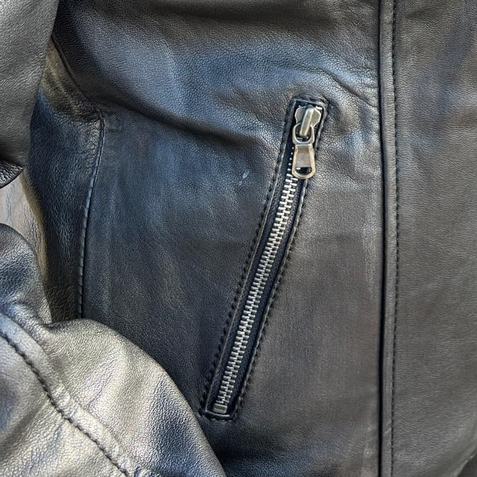 Blouson style motard BOL pour femme en cuir d'agneau