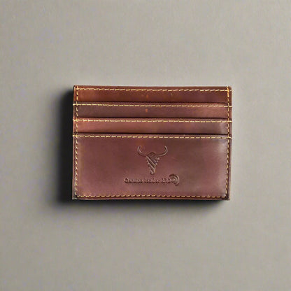 Porte-cartes en cuir de vachette pour hommes avec fenêtre d'identification
