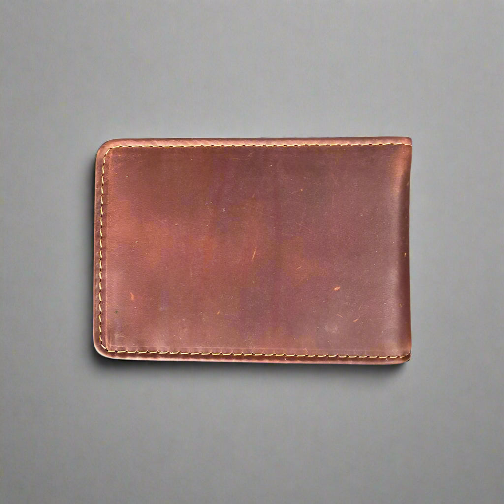 Pince à billets en cuir de vachette pour homme avec protection RFID