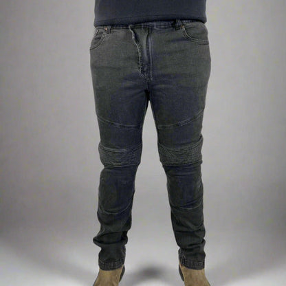 Men’s Armored Motorcycle Riding Jeans. CE-Certified Knee & Hip Armor Denim