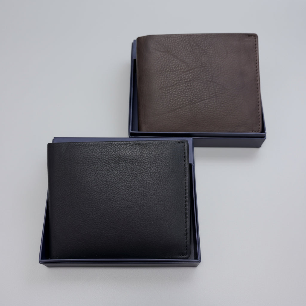 Portefeuille bifold homme RFID avec volet pour carte d'identité à gauche