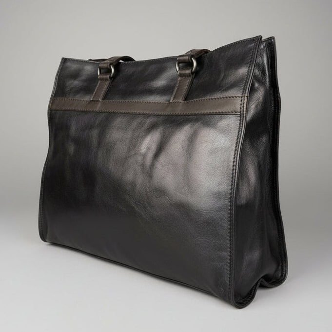 Sac cabas pour femme en cuir de vachette avec double poignée MET