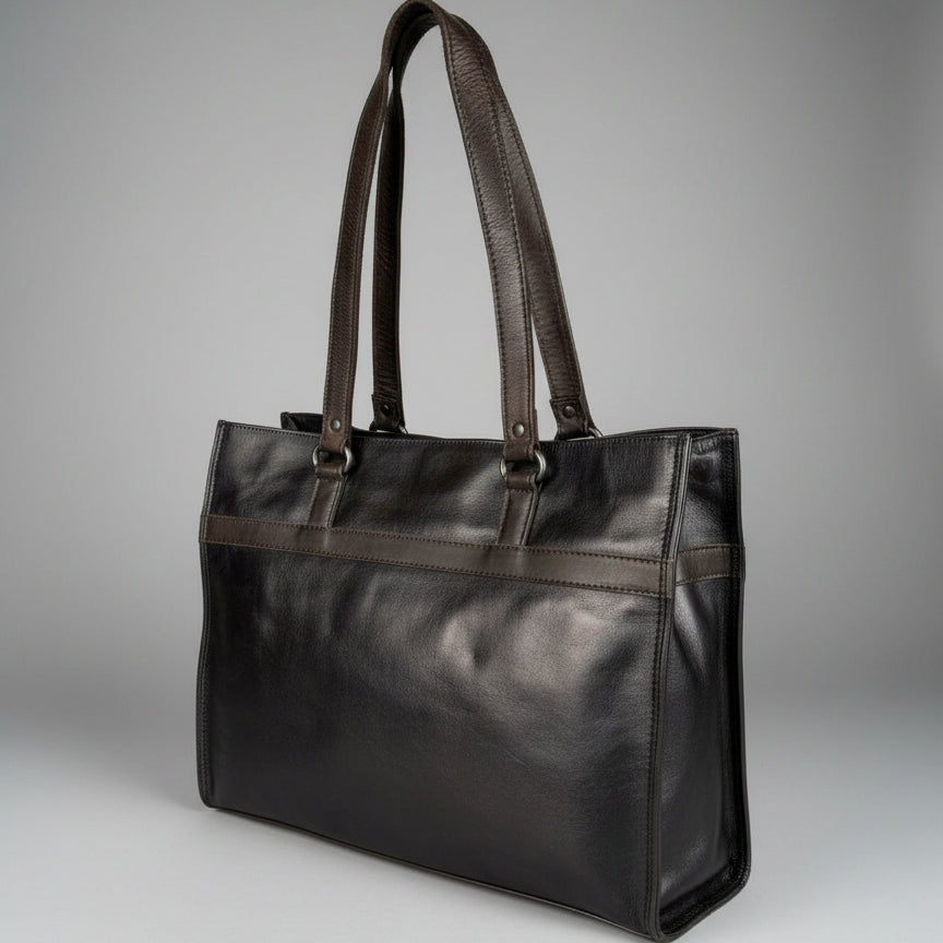 Sac cabas pour femme en cuir de vachette avec double poignée MET