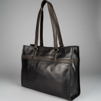 Sac cabas pour femme en cuir de vachette avec double poignée MET