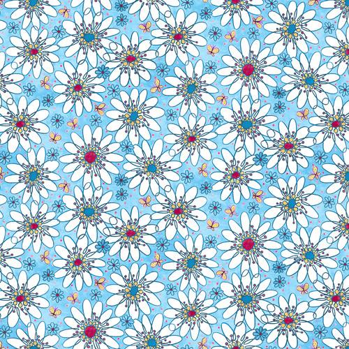Whimsy Daisical II - Grandes marguerites - Bleu