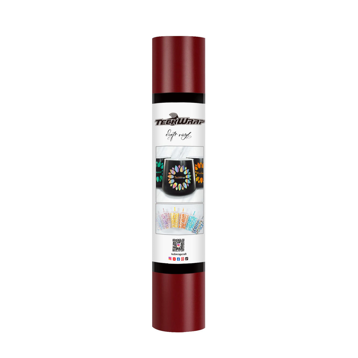 Vinyle adhésif mat TeckWrap | Rouge lie-de-vin | Ultra-fin et flexible | Idéal pour les autocollants muraux, le scrapbooking et bien plus encore
