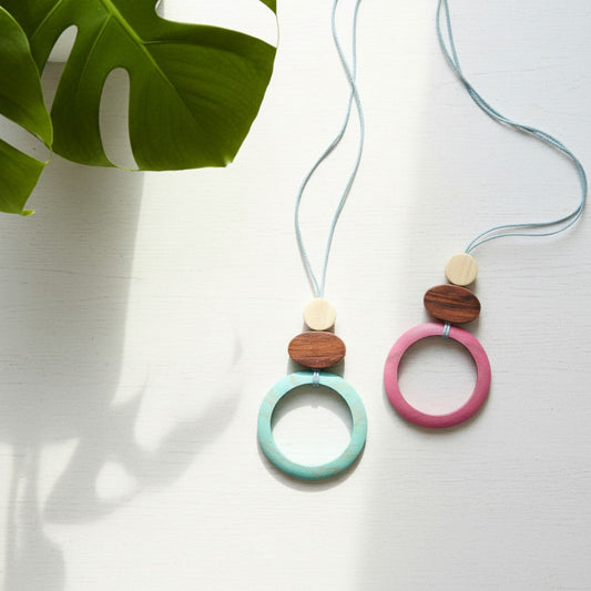Wooden Open Circle Pendant Necklace