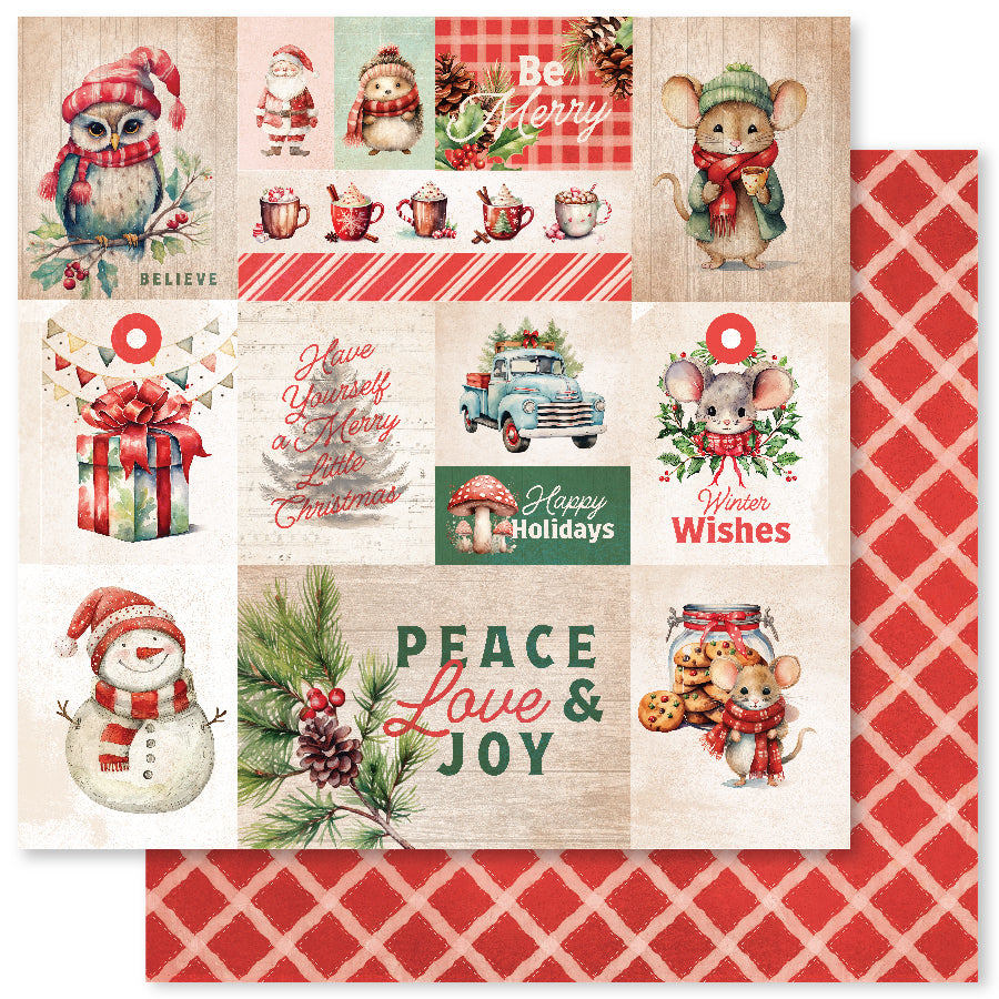 Collection de papiers Noël boisé 15x15 cm 33063
