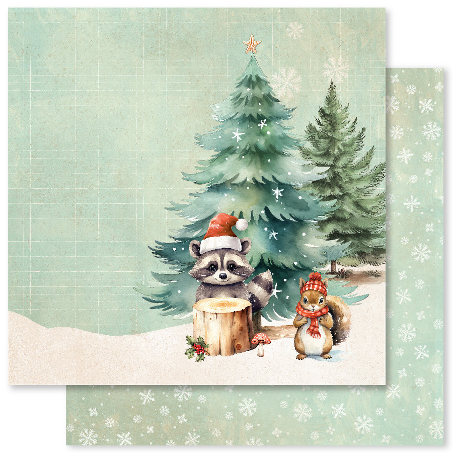 Collection de papiers Noël boisé 15x15 cm 33063