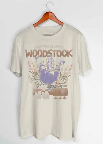 T-shirt naturel Woodstock Fleurs Sauvages