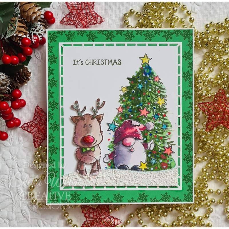 Tampon Woodware Clear Singles Mini Rudolph 3 po x 4 po