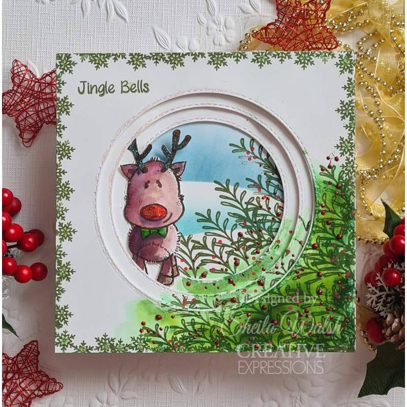 Tampon Woodware Clear Singles Mini Rudolph 3 po x 4 po