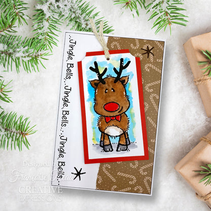 Tampon Woodware Clear Singles Mini Rudolph 3 po x 4 po