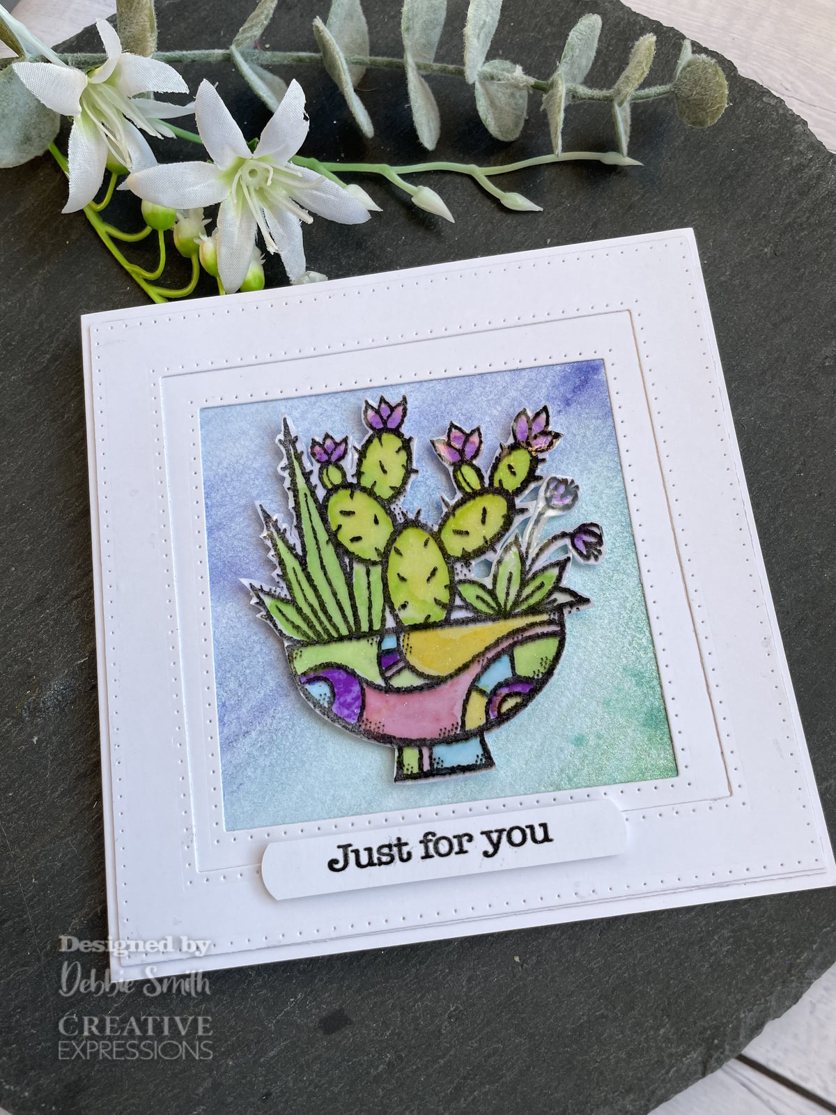 Woodware Clear Singles Tampon Affichage de Succulentes 10 x 10 cm