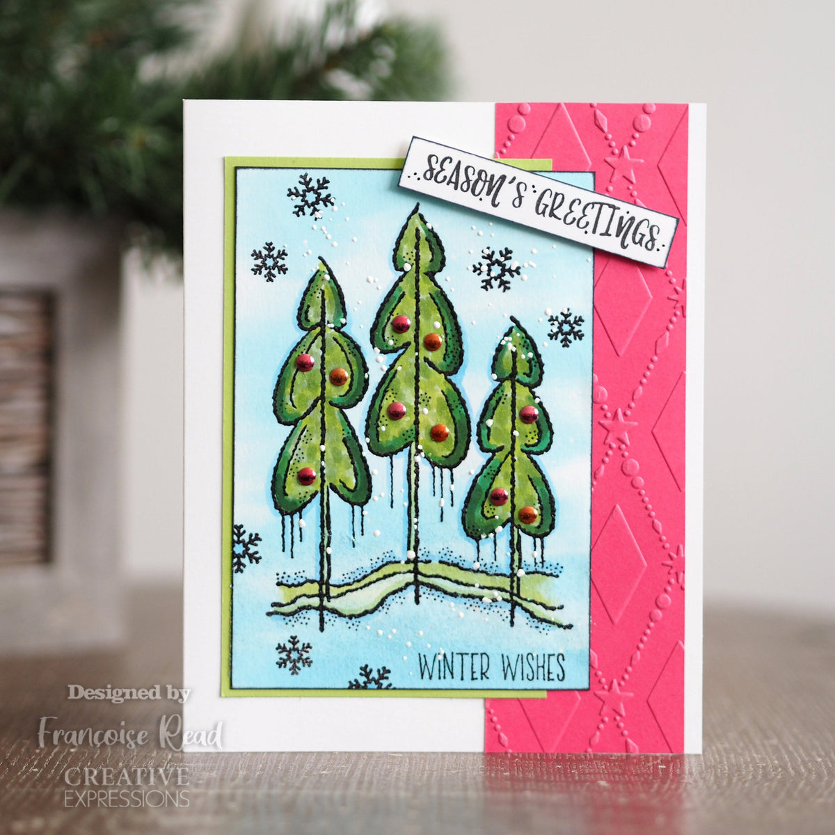 Tampon Woodware Clear Singles Hiver Arbres 10 x 15 cm