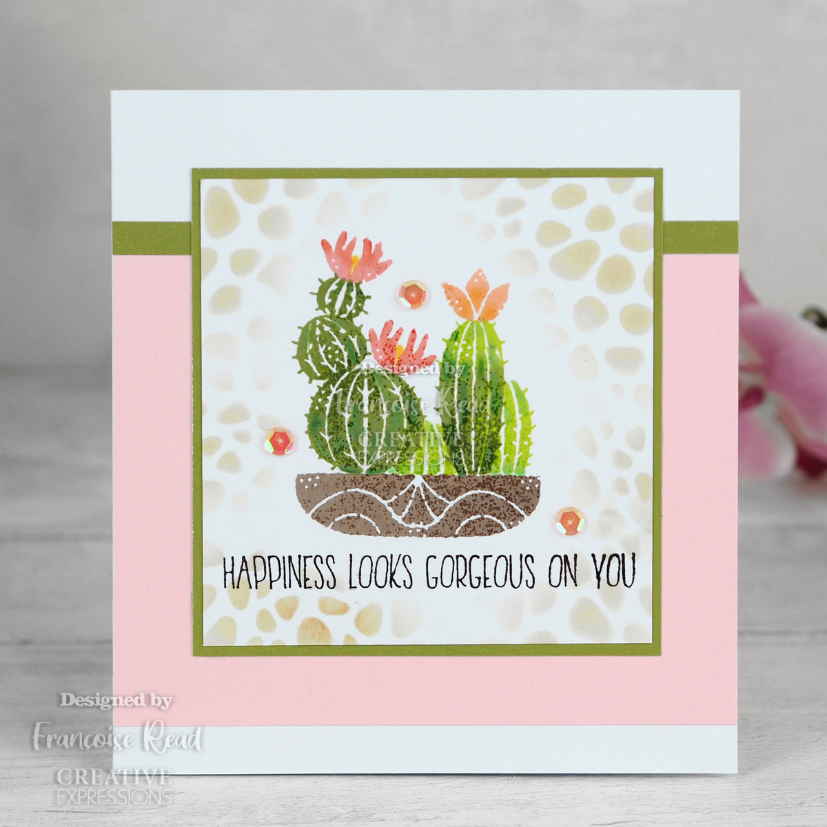 Tampon Woodware Clear Singles Build A Cactus 4 po x 6 po