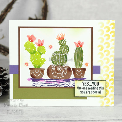 Tampon Woodware Clear Singles Build A Cactus 4 po x 6 po