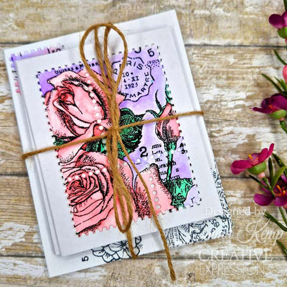 Woodware Clear Singles Mini Geranium 3 in x 4 in Stamp Set