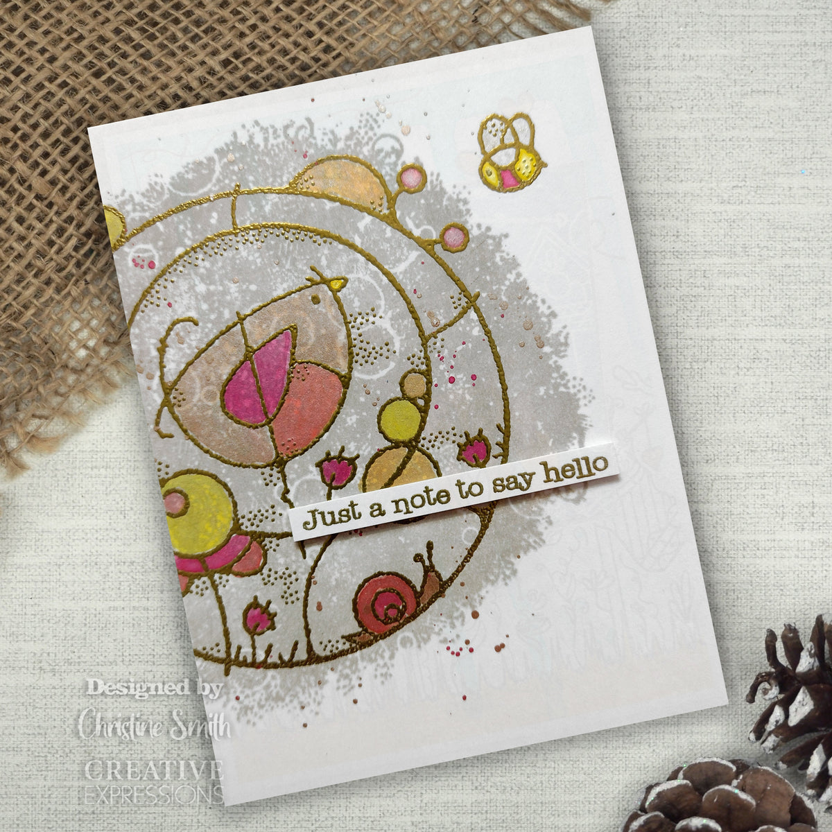 Tampon Woodware Clear Singles Cercle d'oiseaux 10 cm x 15 cm