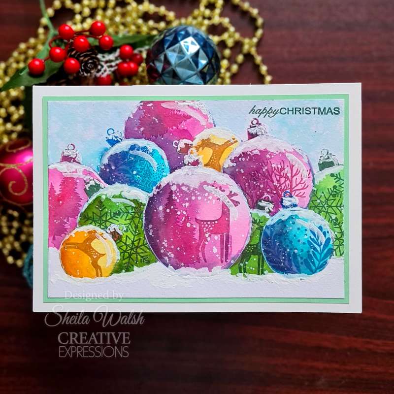 Set de tampons Woodware Clear Singles Paintable Baubles Leafy Fillers 4 x 6 po