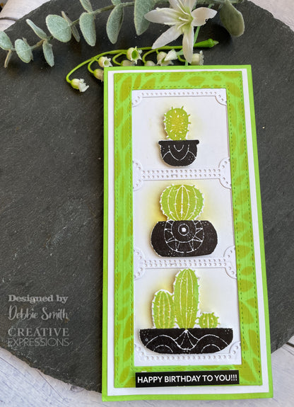 Tampon Woodware Clear Singles Build A Cactus 4 po x 6 po