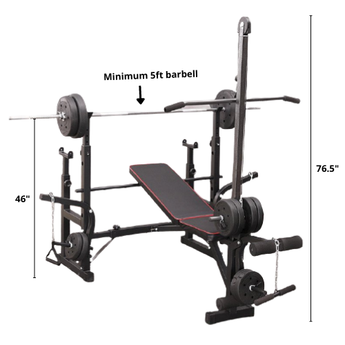 Banc de musculation réglable avec des ensembles de poids