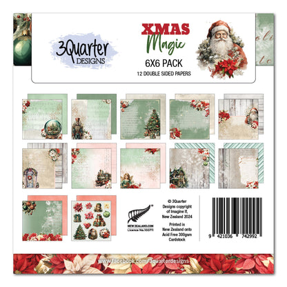 Pack de papiers 15x15 cm "Xmas Magic" 3Quarter Designs