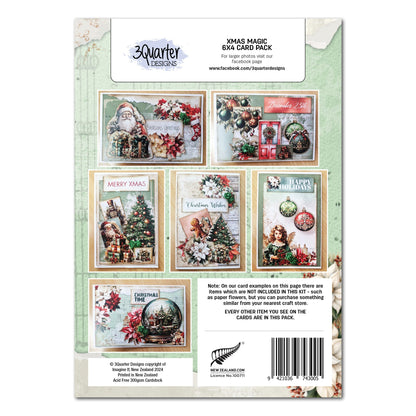 3Quarter Designs Pack de Cartes Magie de Noël 6x4