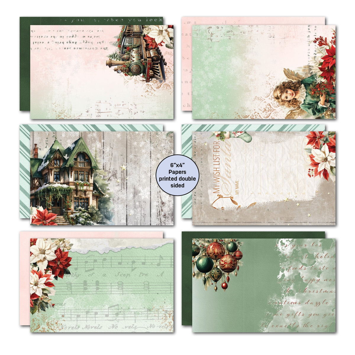 3Quarter Designs Pack de Cartes Magie de Noël 6x4