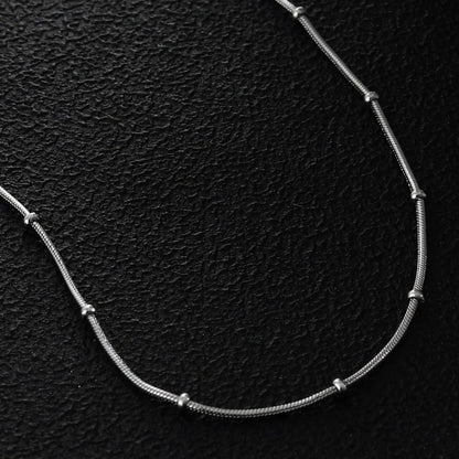 ZAHARA Mini Textured Beaded Dainty Silver Chain