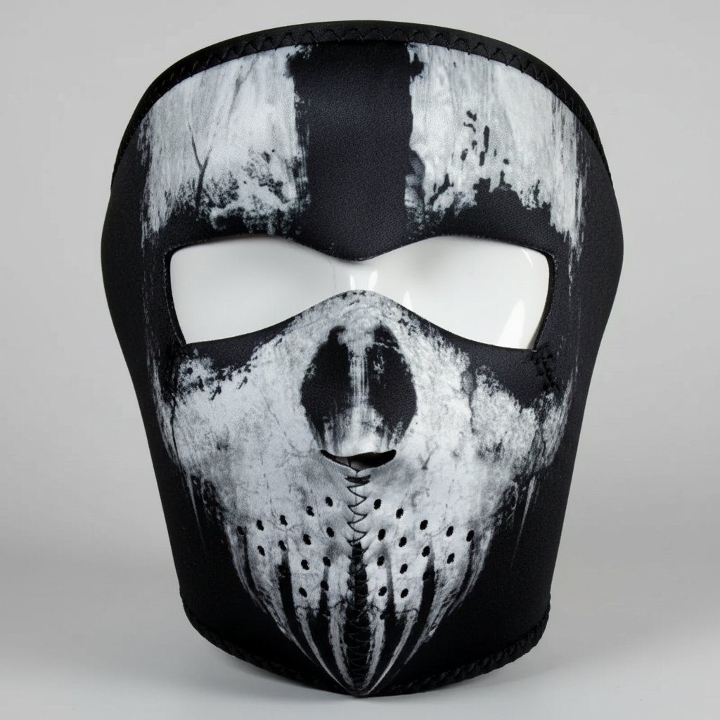 Masque de ski néoprène intégral ZANheadgear Noir Tête de Mort
