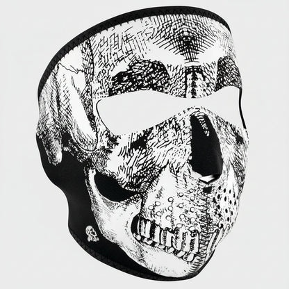 ZANheadgear Full Mask Neoprene Black & White Skull Face