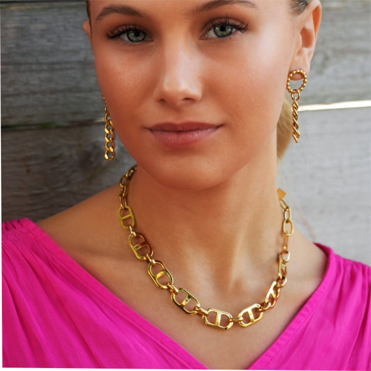ZOIE: Collier plastron à maillons doubles