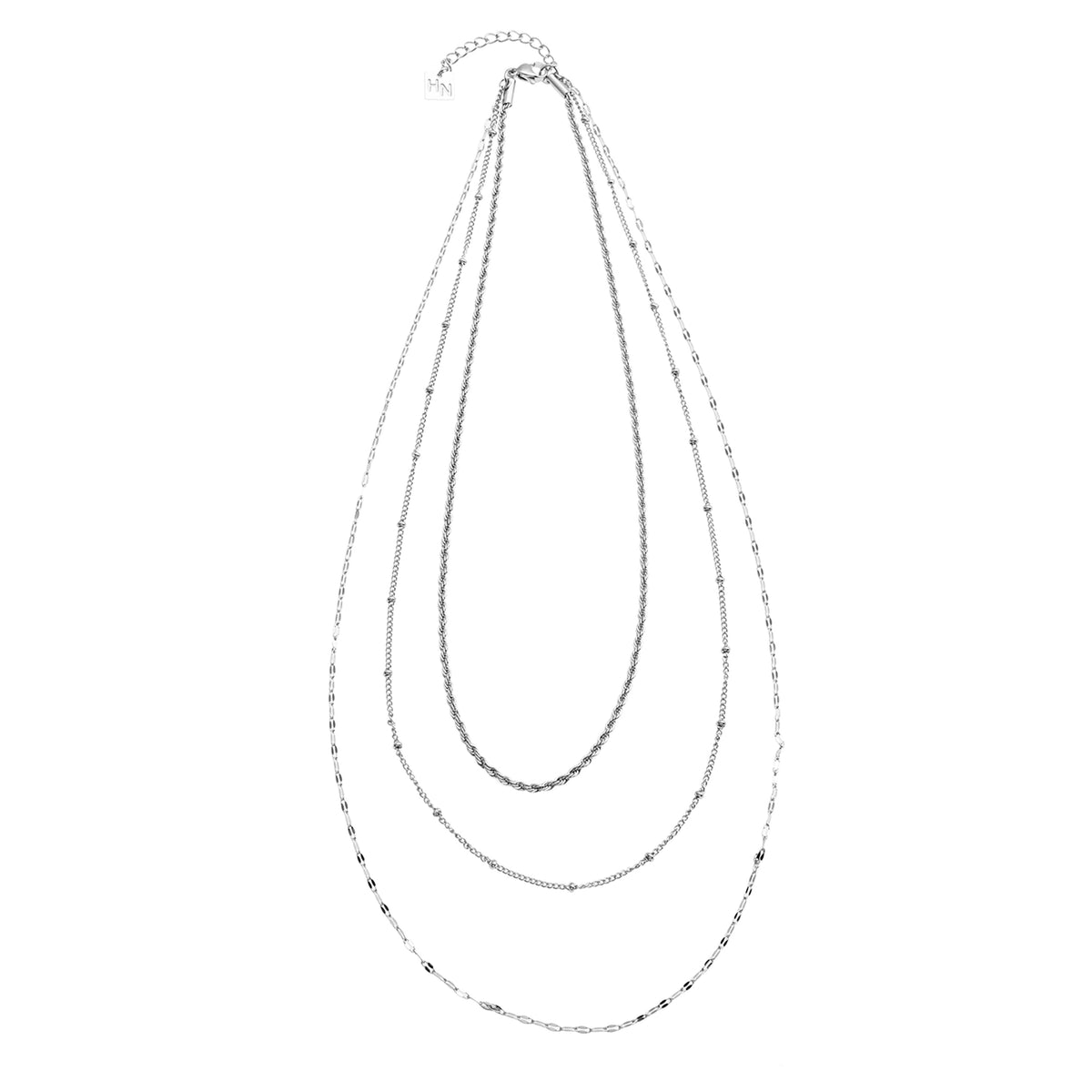 Collier ZURI à triple chaîne en argent