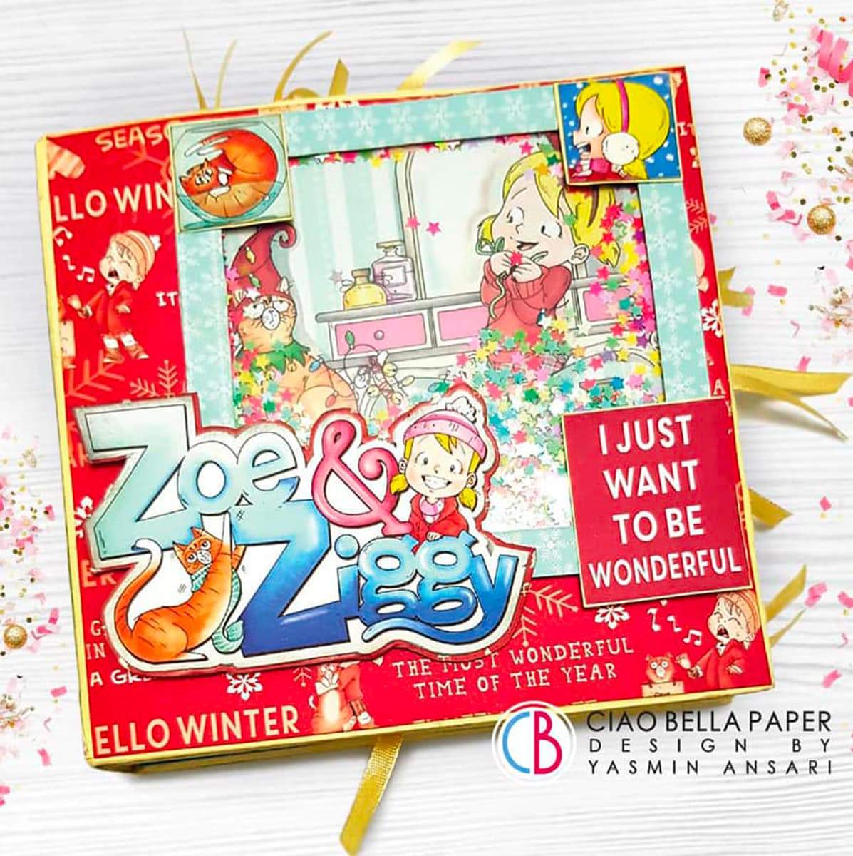Bloc de papier Ciao Bella Zoe & Ziggy 15,2x15,2cm 24/Paquet