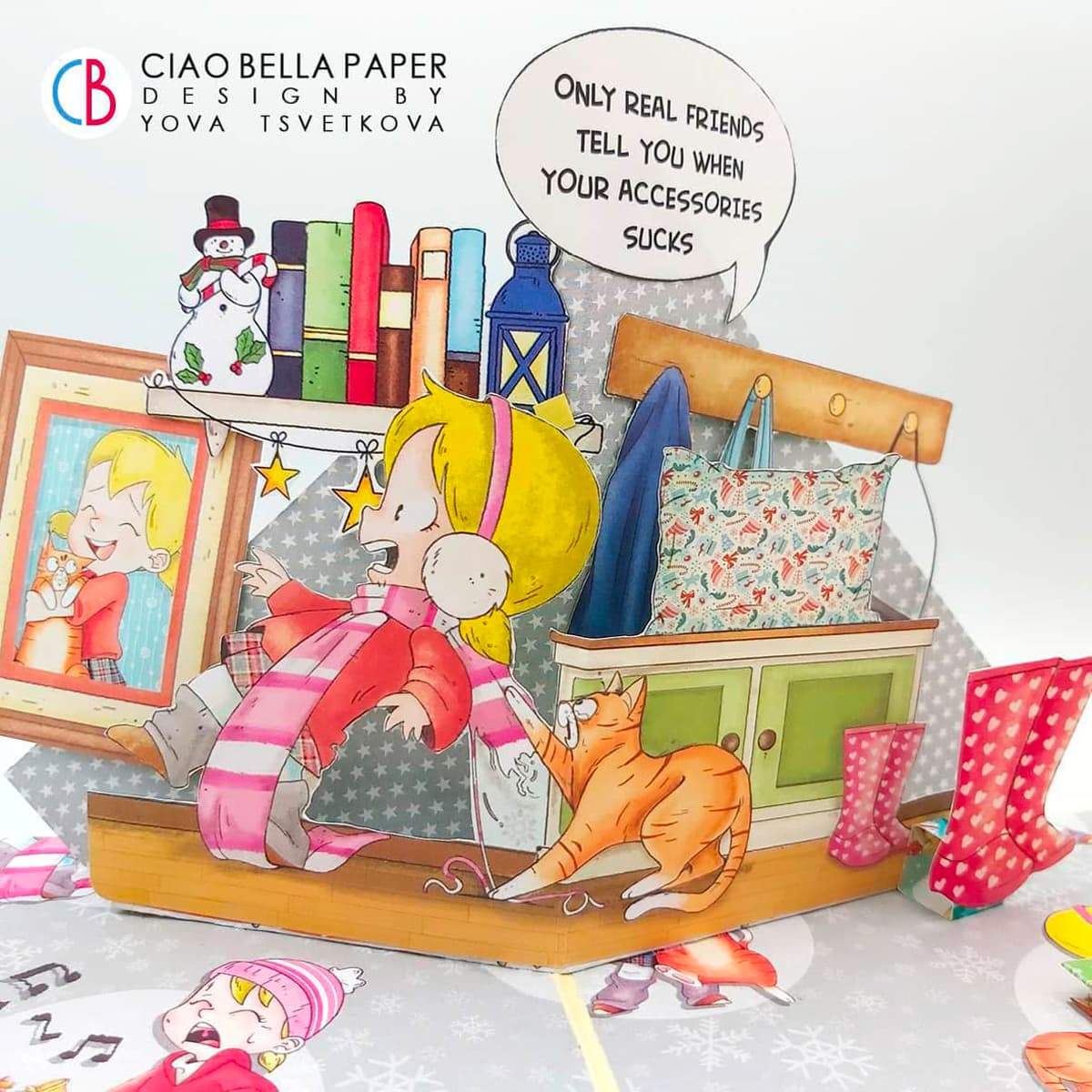 Bloc de papier Ciao Bella Zoe & Ziggy 15,2x15,2cm 24/Paquet