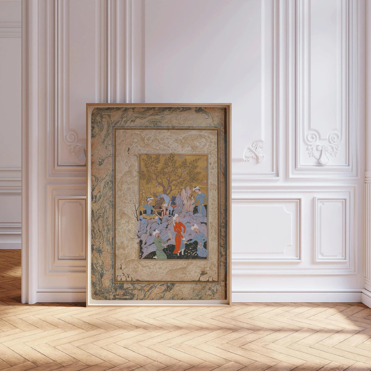 Persian Miniature Art Print: Princely Hawking Party Giclee
